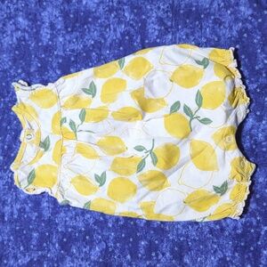 Lemons/Pink ruffle bubble romper 6-9m